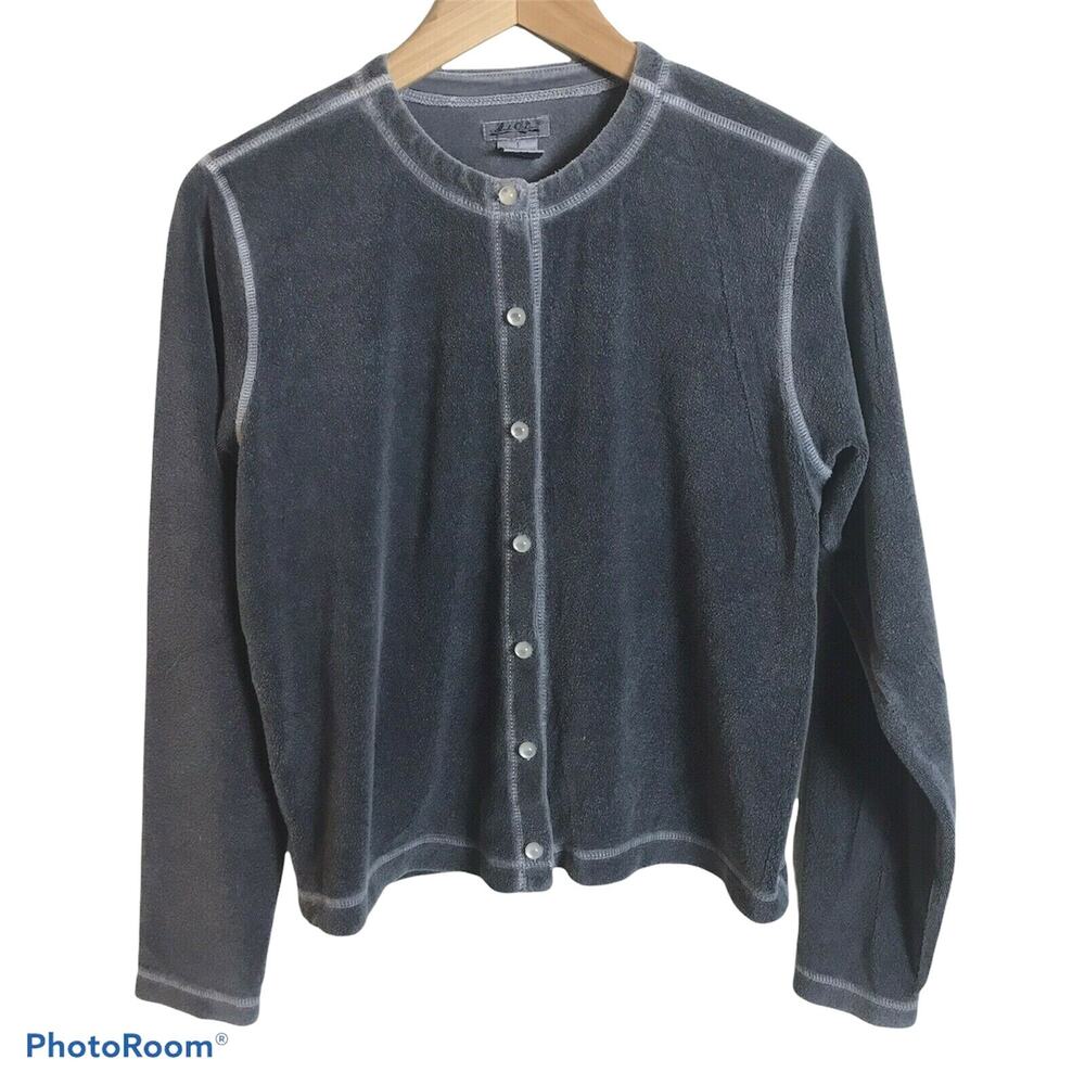 Mod-O-Doc Cardigan Womens Size 1 French Terry Gray Sweater Button Detail